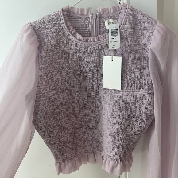 NWT Aritzia Wilfred Tempest Blouse Lilac Pink Size S - Picture 4 of 4